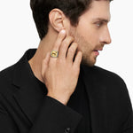 Petrvs® Horse Signet Ring Sterling Silver with 18K Yellow Gold, 18.3mm