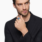 Petrvs® Horse Signet Ring in Sterling Silver with Banded Agate, 18.3mm