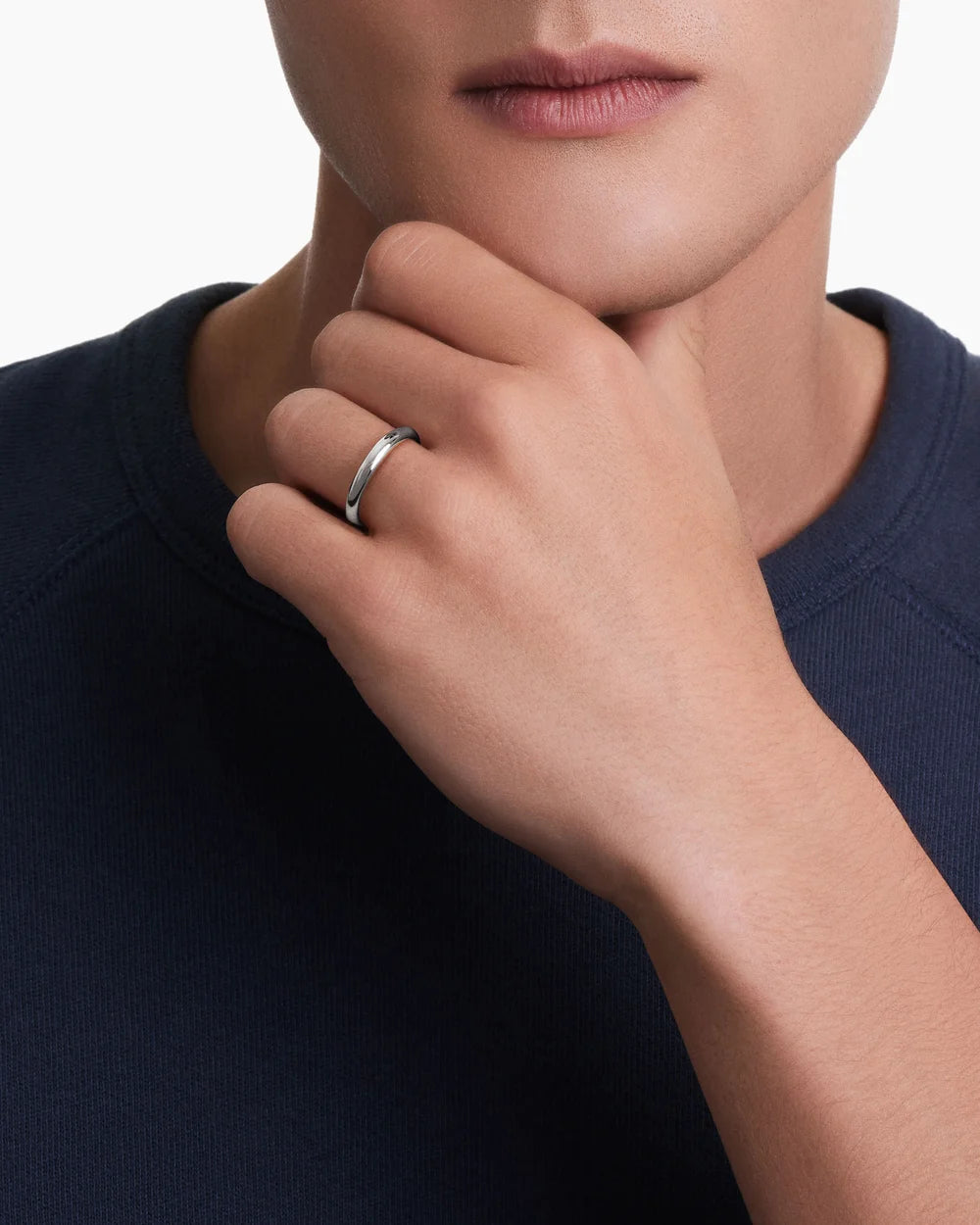 DY Classic Band Ring in 18K White Gold, 3.5mm