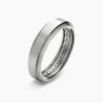 Beveled Band Ring in 18K White Gold, 6mm