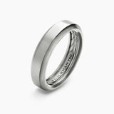Beveled Band Ring in 18K White Gold, 6mm