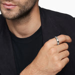 Beveled Band Ring in 18K White Gold, 6mm