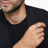 Beveled Band Ring in 18K White Gold, 6mm