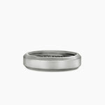 Beveled Band Ring in 18K White Gold, 6mm
