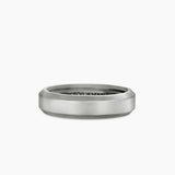 Beveled Band Ring in 18K White Gold, 6mm