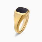 Streamline® Signet Ring 18K Yellow Gold with Black Onyx, 14mm