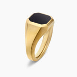 Streamline® Signet Ring 18K Yellow Gold with Black Onyx, 14mm