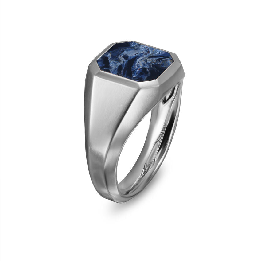 Streamline® Signet Ring in Sterling Silver with Pietersite, 14mm
