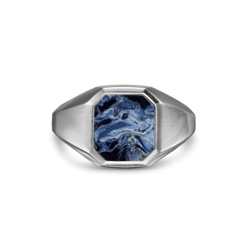 Streamline® Signet Ring in Sterling Silver with Pietersite, 14mm