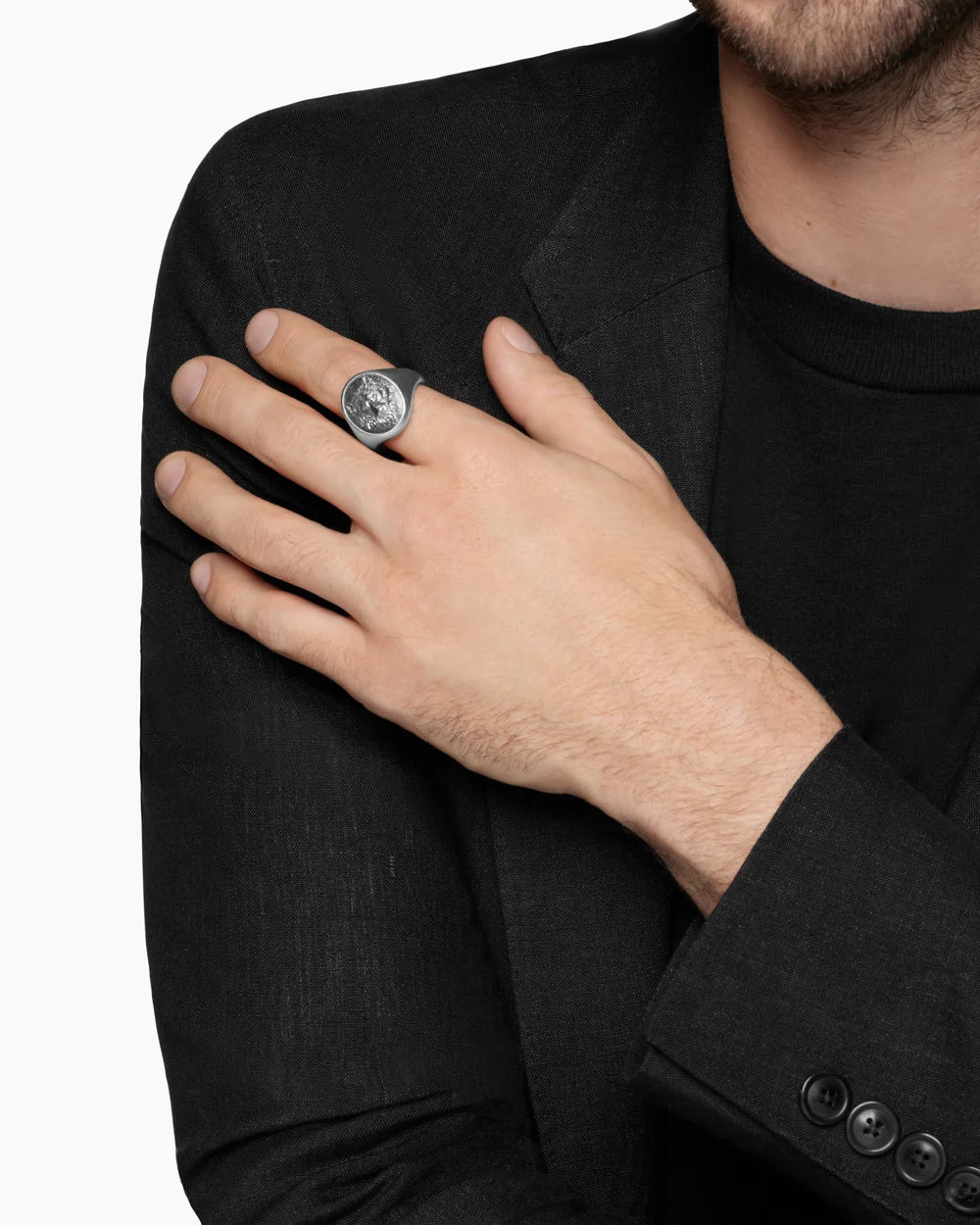Petrvs® Wolf Signet Ring Sterling Silver, 21.5mm