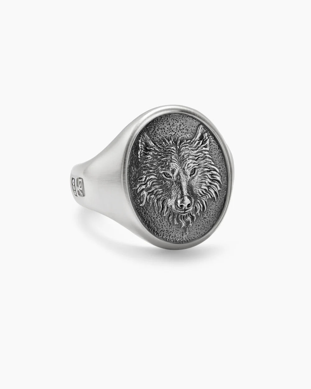 Petrvs® Wolf Signet Ring Sterling Silver, 21.5mm