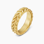 Chevron Band Ring 18K Yellow Gold, 6.2mm