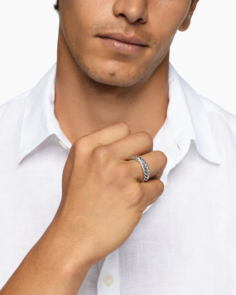 Chevron Band Ring Sterling Silver, 6.2mm