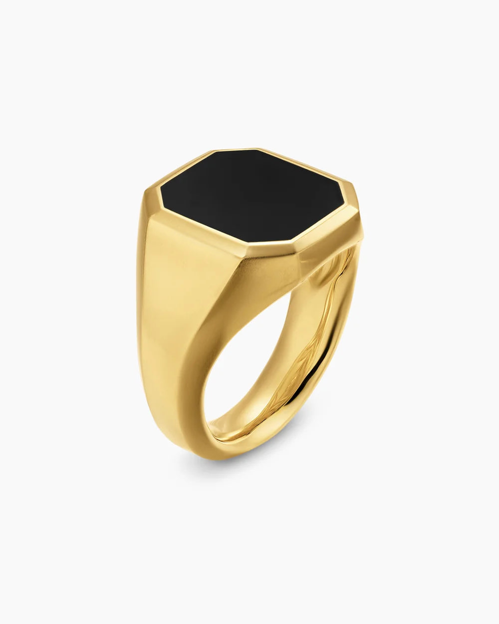 Streamline® Signet Ring 18K Yellow Gold with Black Onyx, 18mm