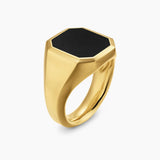 Streamline® Signet Ring 18K Yellow Gold with Black Onyx, 18mm