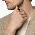 Streamline® Signet Ring 18K Yellow Gold with Black Onyx, 18mm