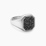 STREAMLINE® SIGNET RING Sterling Silver with Black Diamonds, 18mm
