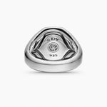 Streamline® Signet Ring Sterling Silver with Diamonds, 18mm