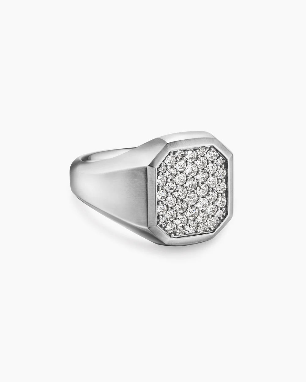 Streamline® Signet Ring Sterling Silver with Diamonds, 18mm