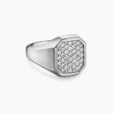 Streamline® Signet Ring Sterling Silver with Diamonds, 18mm