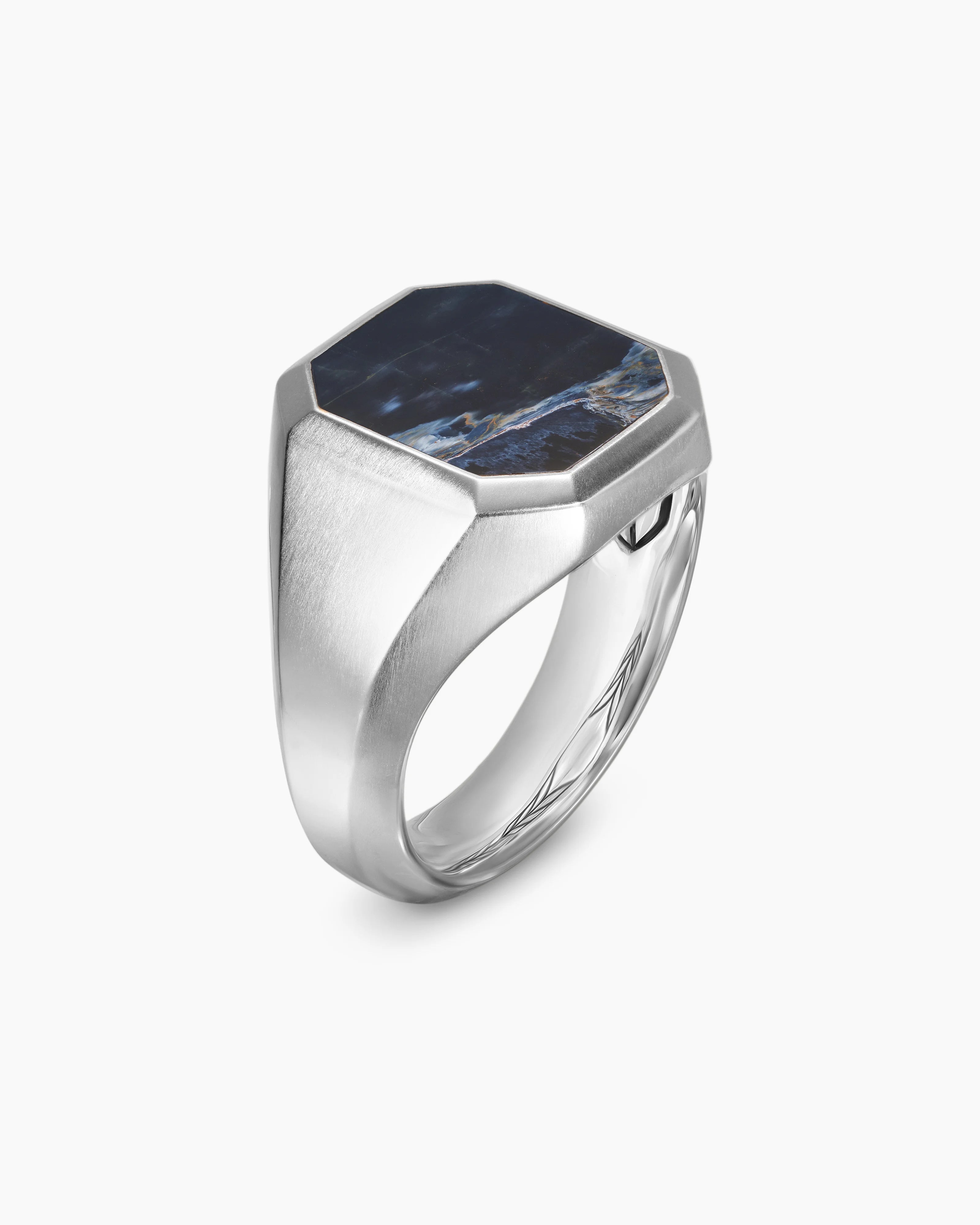 STREAMLINE® SIGNET RING Sterling Silver with Pietersite, 18mm