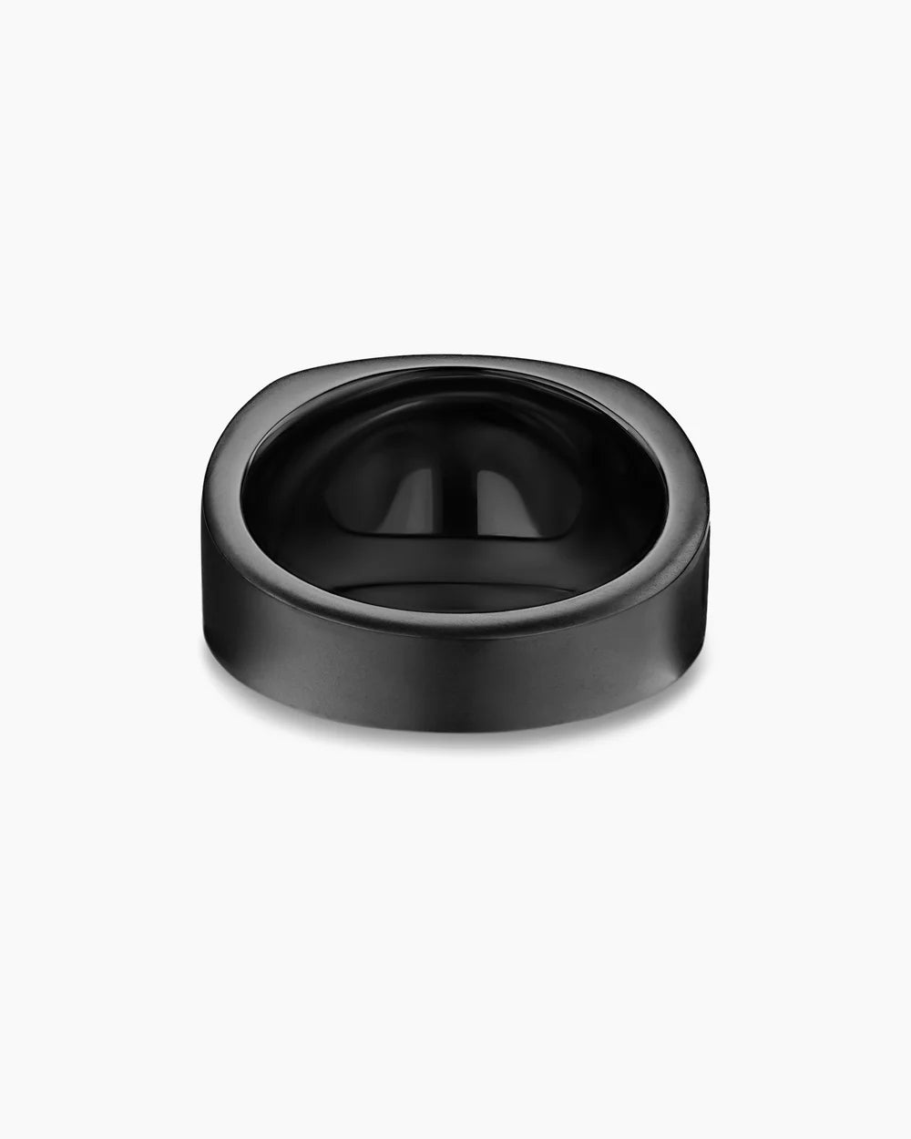Chevron Three Sided Signet Ring Black Titanium, 12.5mm