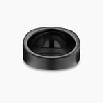 Chevron Three Sided Signet Ring Black Titanium, 12.5mm