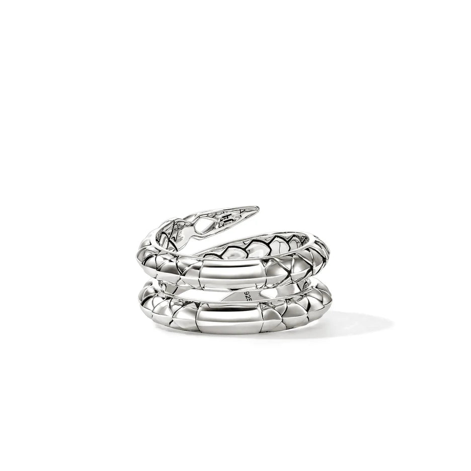 Naga Ring, Sterling Silver, Diamonds, Wide