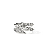 Naga Ring, Sterling Silver, Diamonds, Wide