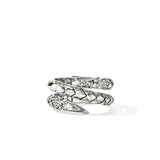 Naga Ring, Sterling Silver, Diamonds, Wide