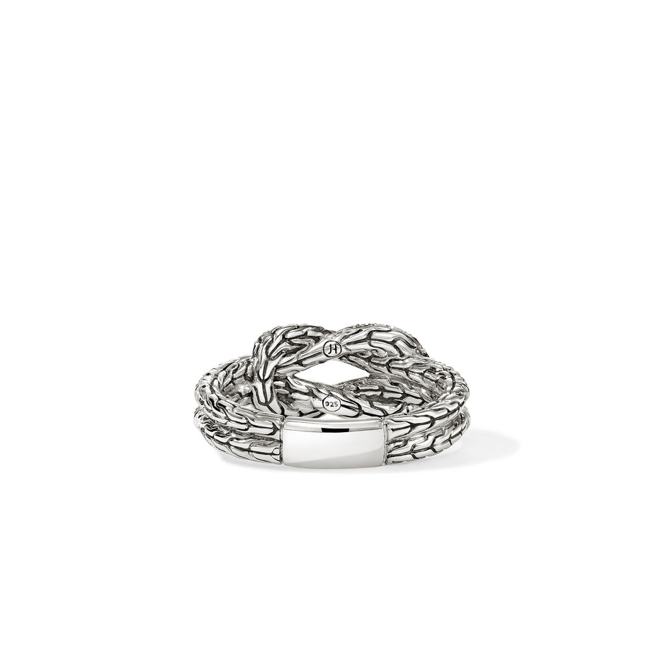 Love Knot Ring, Sterling Silver, Diamonds