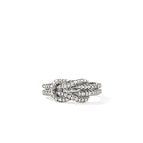 Love Knot Ring, Sterling Silver, Diamonds