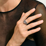 Icon Stud Triple Row Ring, Sterling Silver, Diamonds