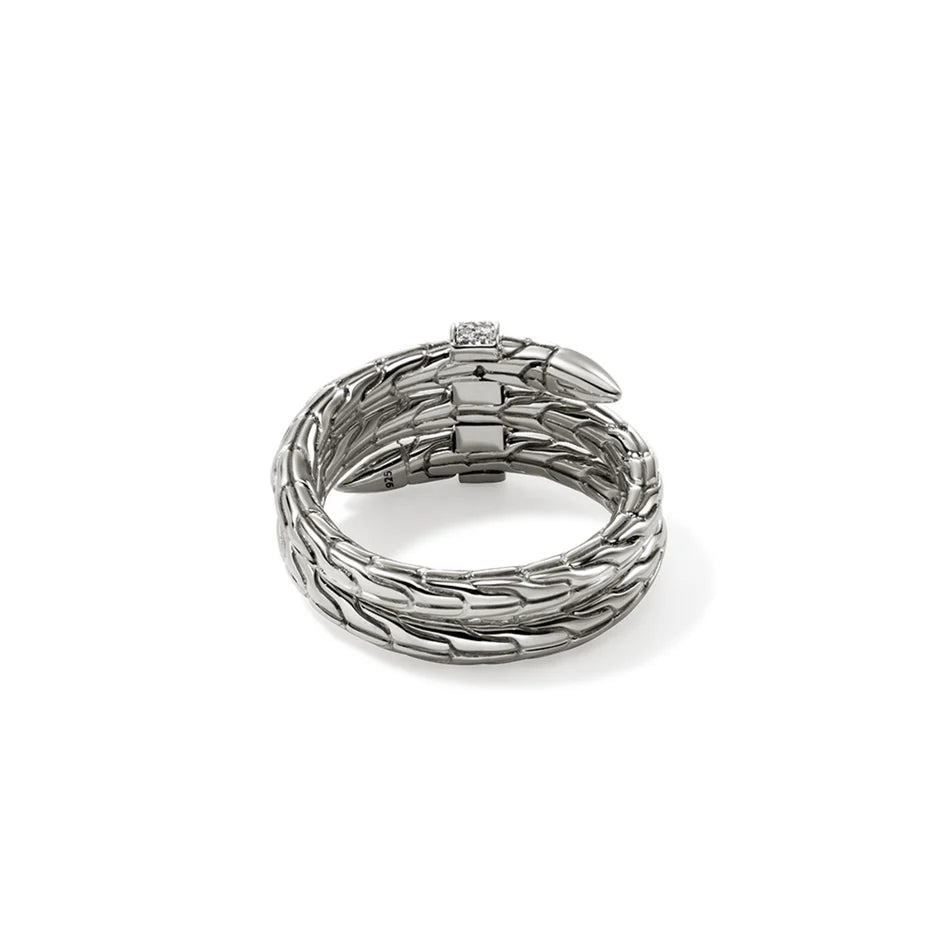 Spear Ring, Sterling Silver, Diamonds, Wide