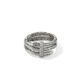 Spear Ring, Sterling Silver, Diamonds, Wide