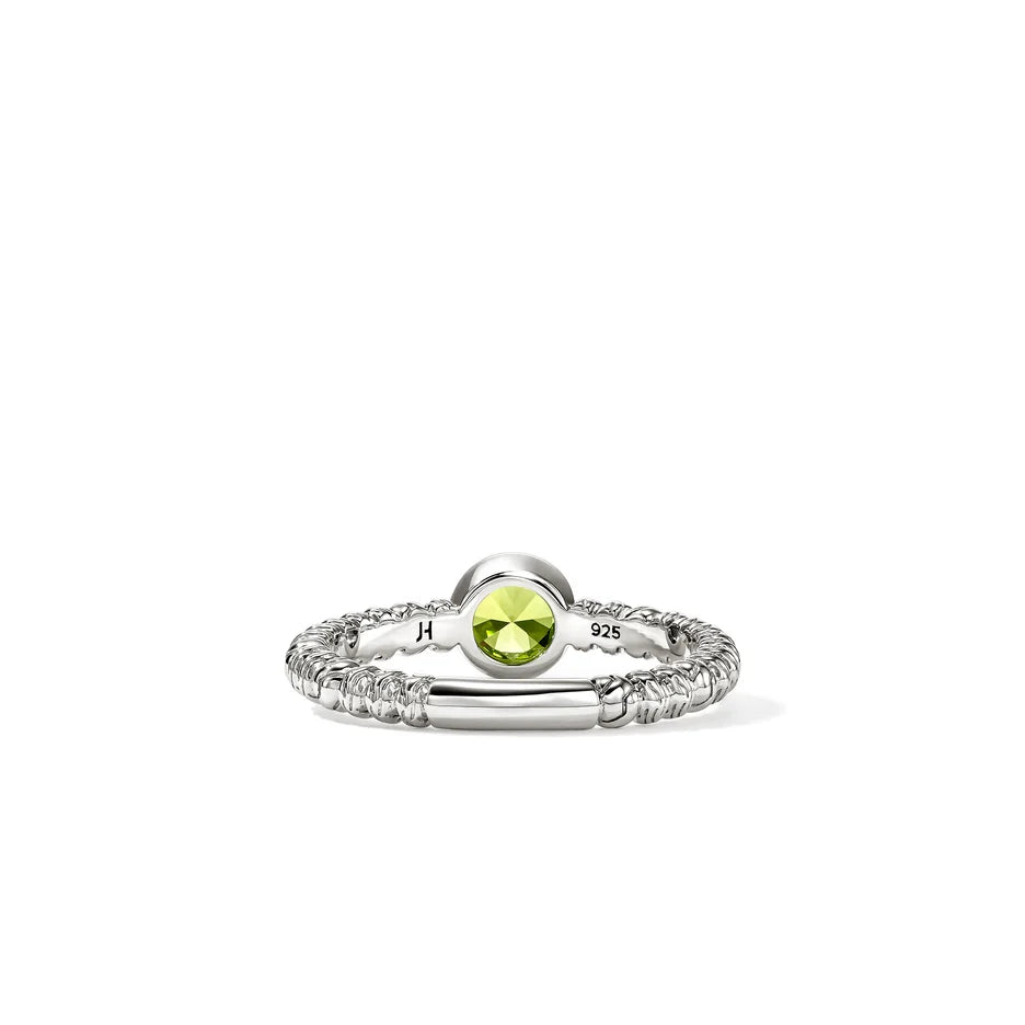 Heishi Gem Ring, Sterling Silver, Peridot