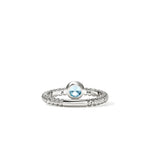 Heishi Gem Ring, Sterling Silver, Swiss Blue Topaz