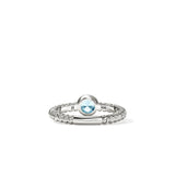 Heishi Gem Ring, Sterling Silver, Swiss Blue Topaz