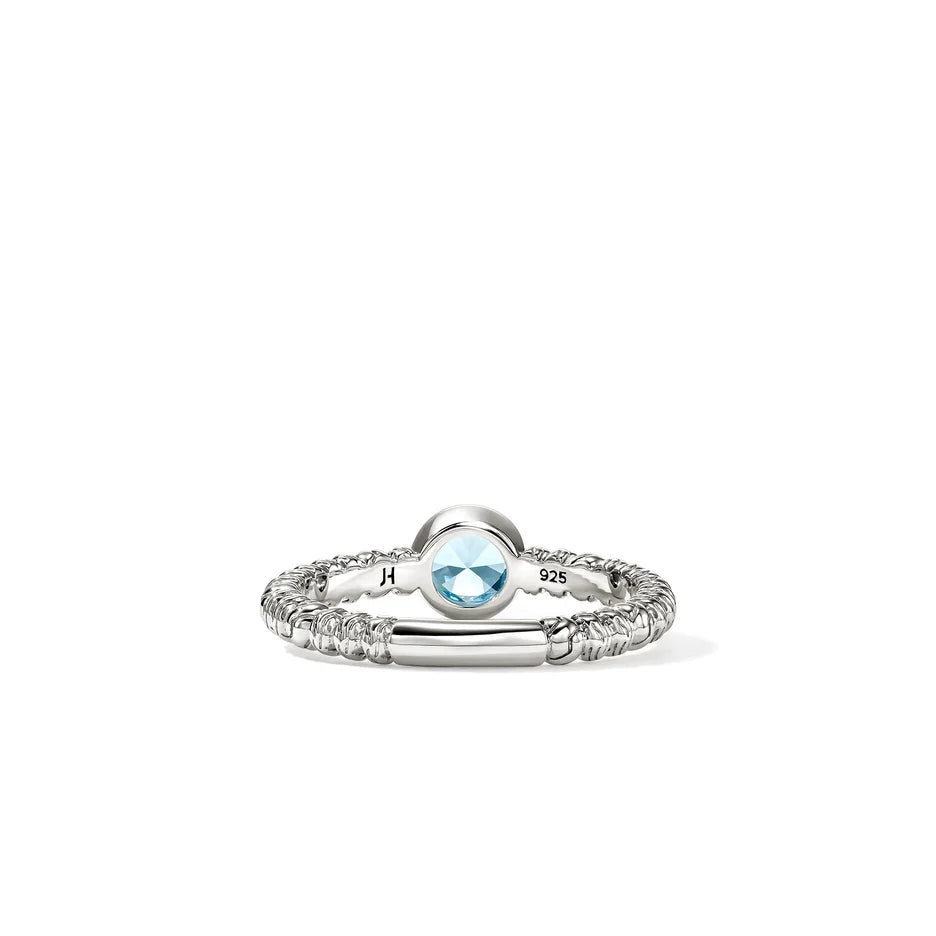 Heishi Gem Ring, Sterling Silver, Swiss Blue Topaz
