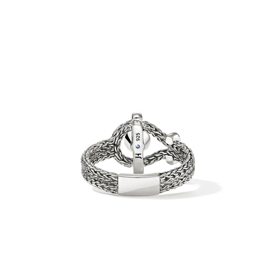 Icon Ring, Sterling Silver, Tanzanite, Diamonds, 4MM