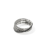 JH Essential Pavé Crossover Ring, Sterling Silver, Gemstones