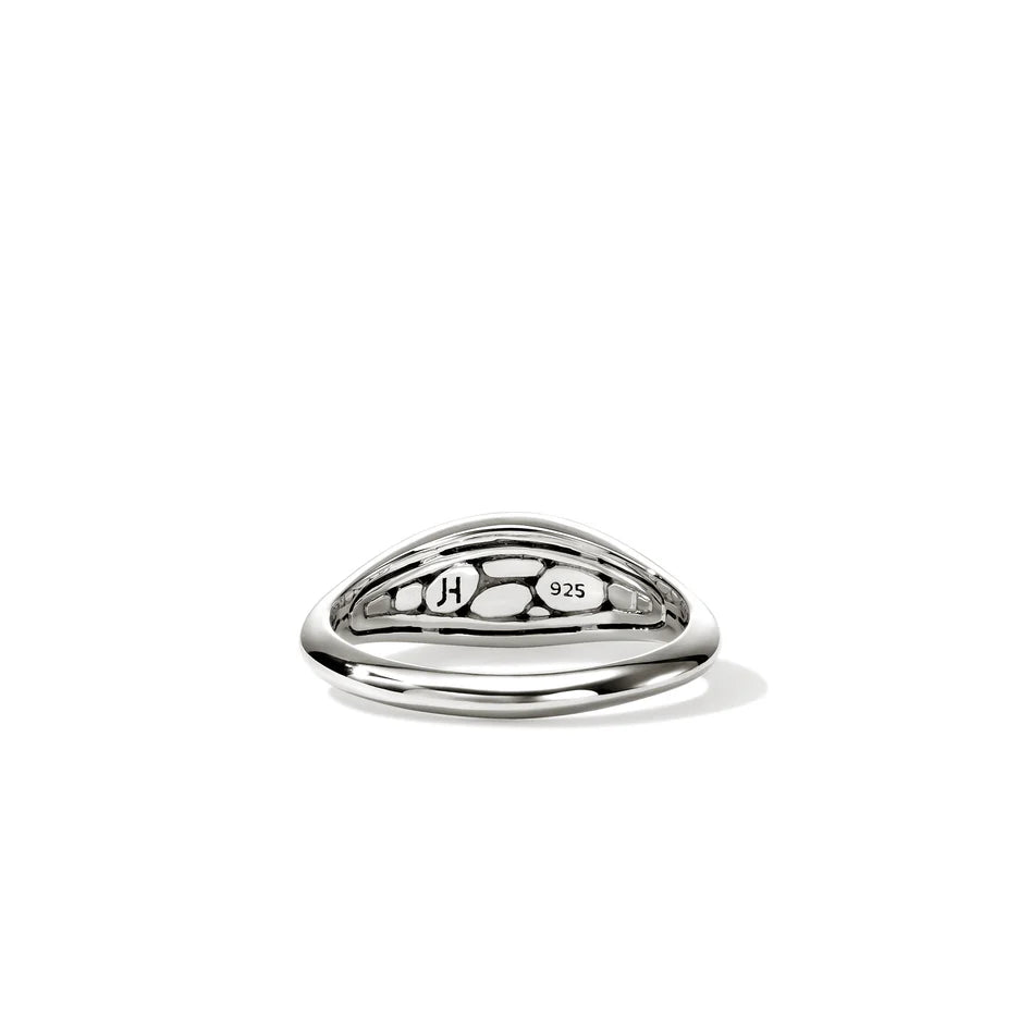 Pebble Ring, Sterling Silver, Black Sapphire