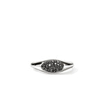 Pebble Ring, Sterling Silver, Black Sapphire