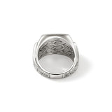 Black Sapphire Sterling Silver Signet Ring