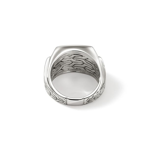 Black Sapphire Sterling Silver Signet Ring