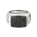 Black Sapphire Sterling Silver Signet Ring