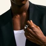 Icon 50 Ring, Sterling Silver, Black Onyx