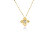 18K Yellow & White Gold Princess Star Medium Diamond Star Necklace