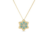 18k Yellow Vernazza Diamond & Amazonite Flower Necklace