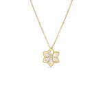 18K Yellow Gold Vernazza Diamond & Mother of Pearl Flower Long Necklace